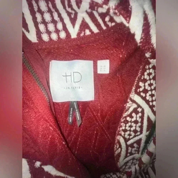 Anthropologie HD In Paris Womens Picotage Sheath Dress Red Floral Zip - Picture 3 of 4